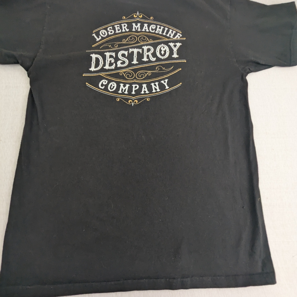 Loser Machine Company DESTROY Black Tee Size Large